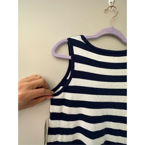 Zenergy by Chico’s Stripe Blocked Tunic Tank Tonga Navy Size 0 (Small) - Picture 3 of 10